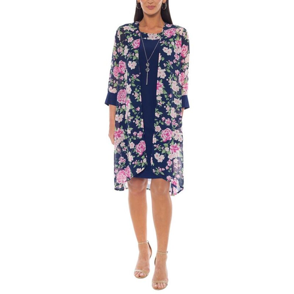 Marina Womens  Printed Mini Dress, Blue